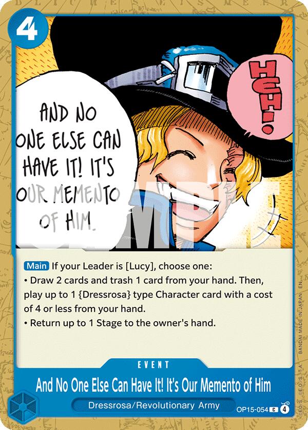 And No One Else Can Have It! It's Our Memento of Him [Adventure on Kami's Island] Bandai