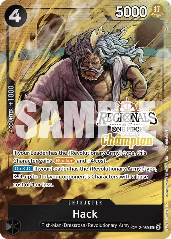 Hack (Regionals Champion Card Set 26-27) [One Piece Promotion Cards] Bandai