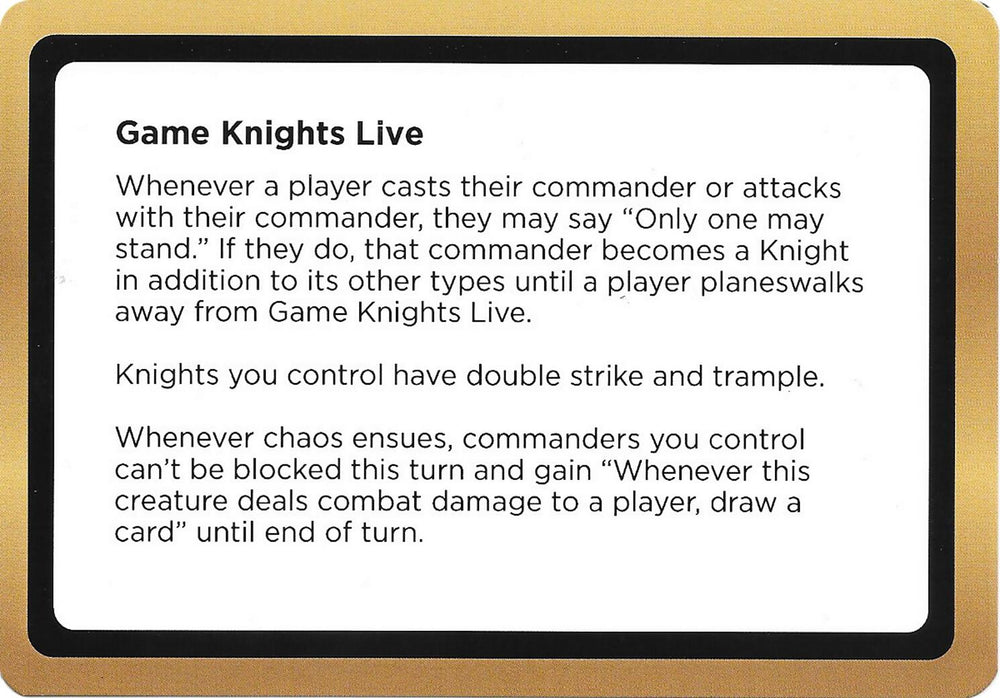 Game Knights Live (Black Lotus Unknown Planechase) [Oversize Cards] Magic: The Gathering