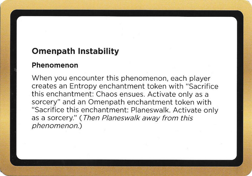 Omenpath Instability (Black Lotus Unknown Planechase) [Oversize Cards] Magic: The Gathering