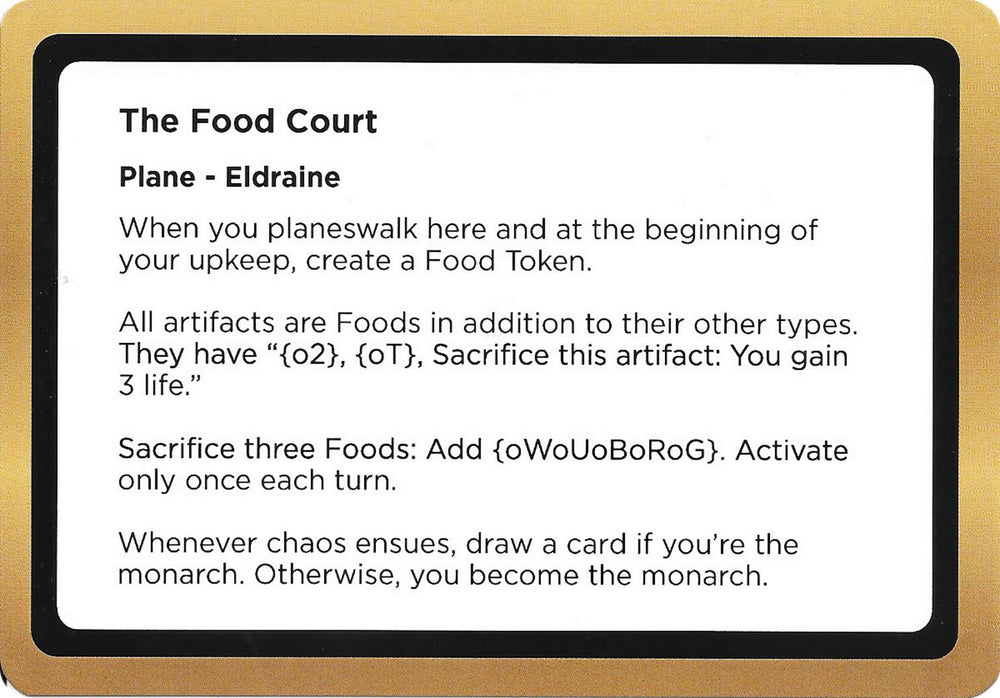 The Food Court (Black Lotus Unknown Planechase) [Oversize Cards] Magic: The Gathering