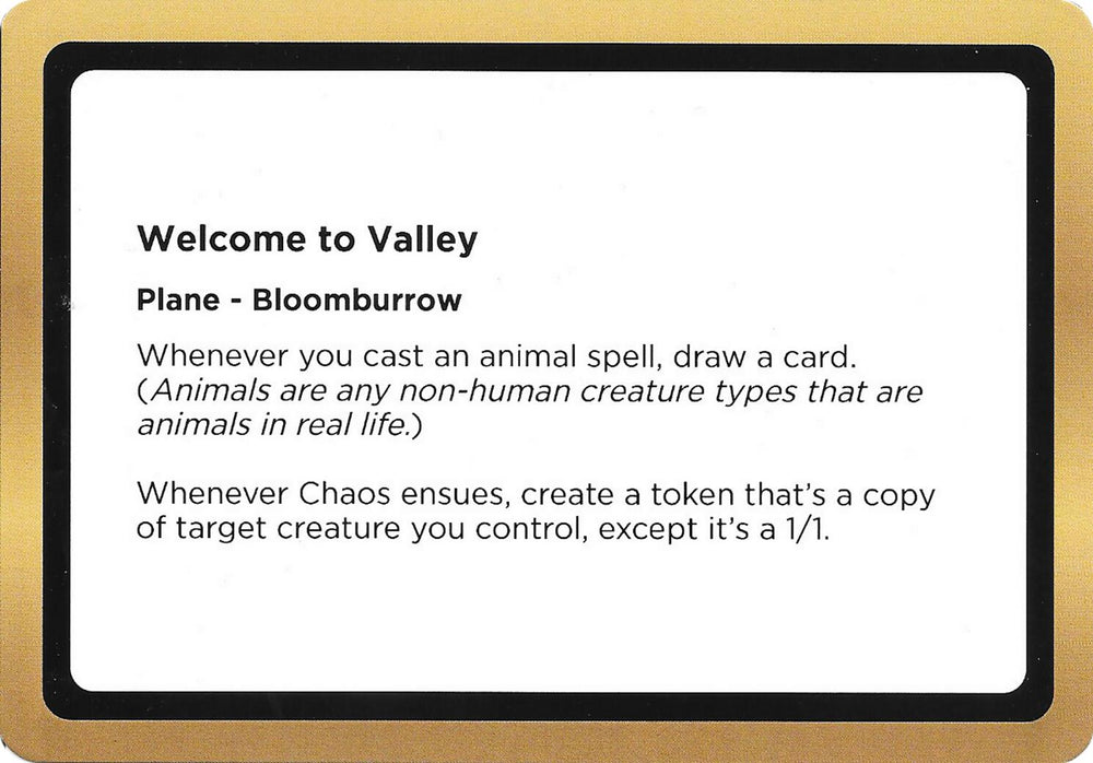 Welcome to Valley (Black Lotus Unknown Planechase) [Oversize Cards] Magic: The Gathering