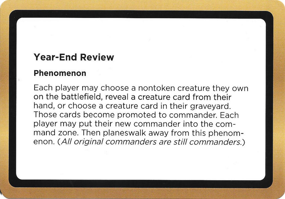 Year-End Review (Black Lotus Unknown Planechase) [Oversize Cards] Magic: The Gathering