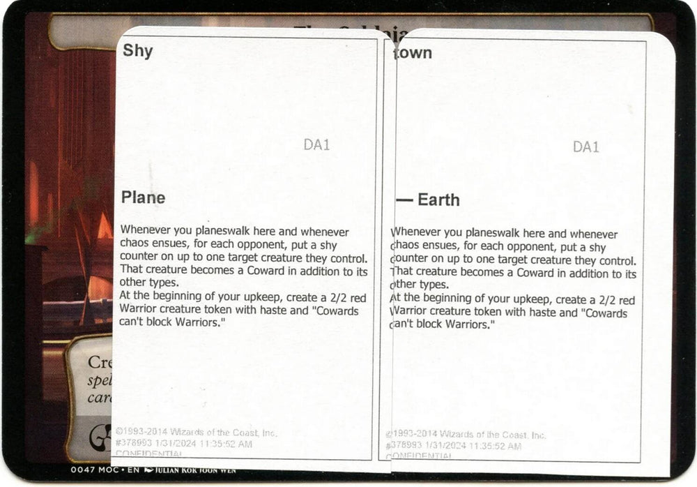 Shy Town (Black Lotus Unknown Planechase) [Oversize Cards] Magic: The Gathering