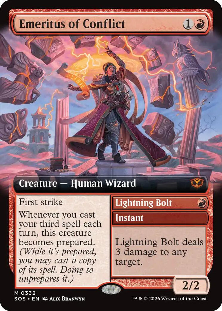 Emeritus of Conflict (Extended Art) [Secrets of Strixhaven] Magic: The Gathering
