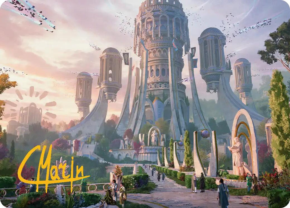 Command Tower Art Card (Gold-Stamped Signature) [Secrets of Strixhaven Art Series] Magic: The Gathering