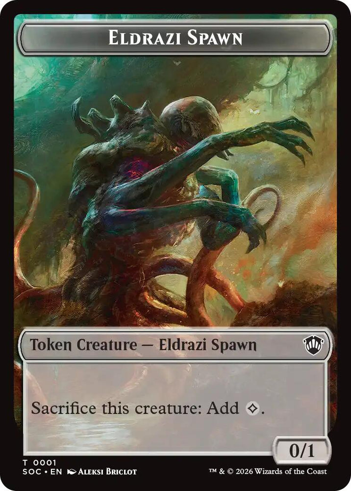 Eldrazi Spawn // Worm Double-Sided Token [Secrets of Strixhaven Commander Tokens] Magic: The Gathering