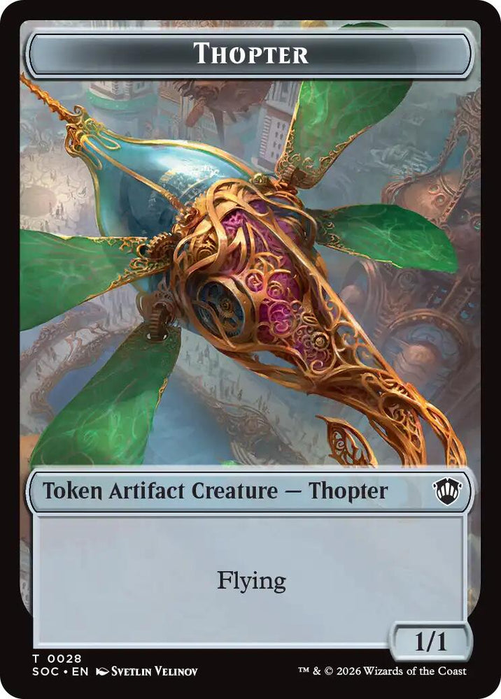 Thopter // Fractal (0004) Double-Sided Token [Secrets of Strixhaven Commander Tokens] Magic: The Gathering
