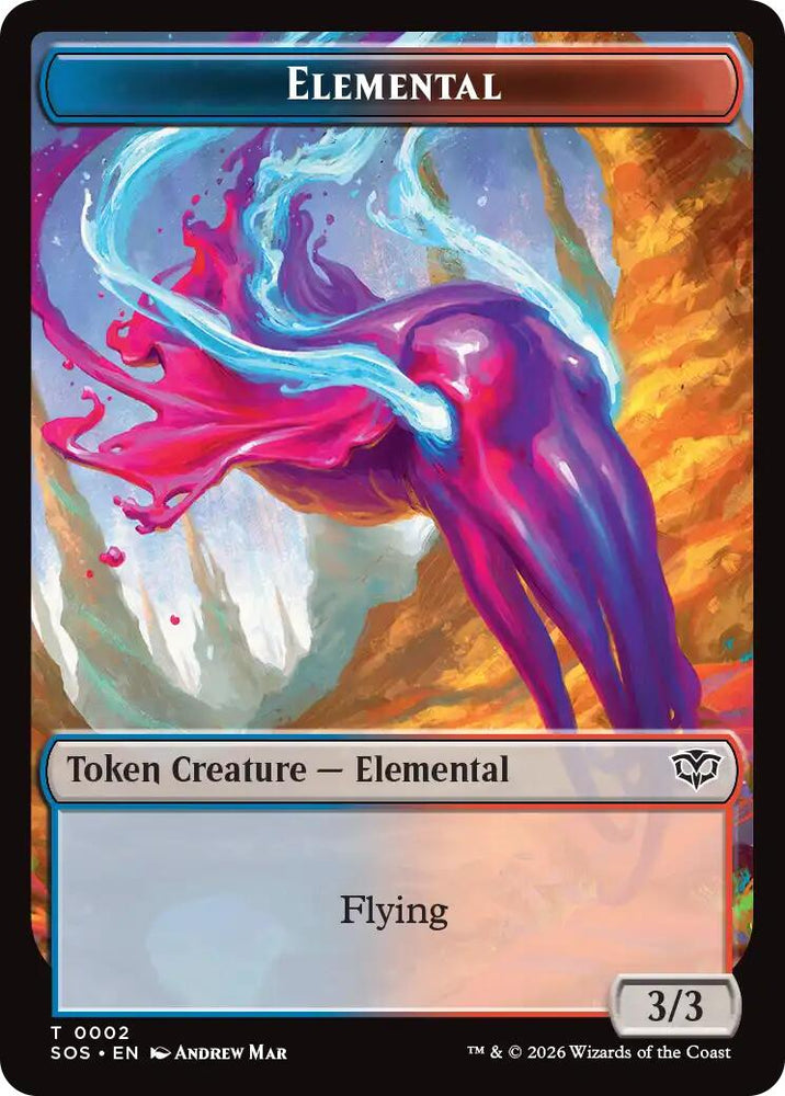 Dragon Illusion // Elemental (0002) Double-Sided Token [Secrets of Strixhaven Commander Tokens] Magic: The Gathering
