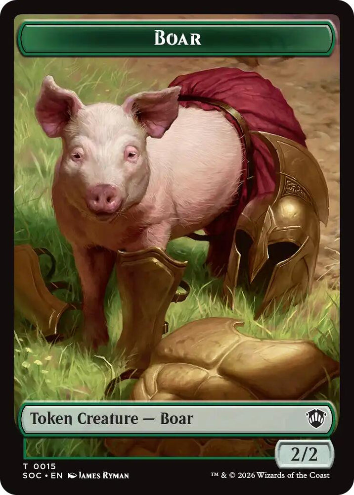 Boar // Fractal (0005) Double-Sided Token [Secrets of Strixhaven Commander Tokens] Magic: The Gathering