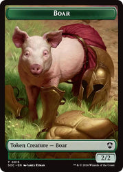 Boar // Fractal (0005) Double-Sided Token [Secrets of Strixhaven Commander Tokens] Magic: The Gathering