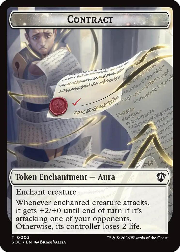 Contract // Pegasus Double-Sided Token [Secrets of Strixhaven Commander Tokens] Magic: The Gathering