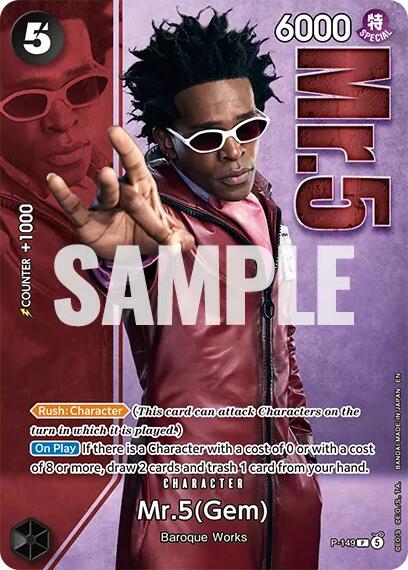 Mr.5 (Gem) - P-149 (Premium Card Collection -Live Action Edition Vol.2 Baroque Works-) [One Piece Promotion Cards] Bandai