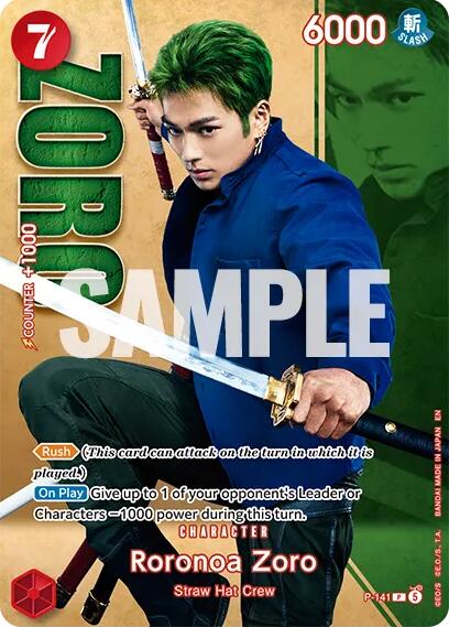 Roronoa Zoro (P-141) (Premium Card Collection -Live Action Edition Vol.2 Straw Hat Crew-) [One Piece Promotion Cards] Bandai