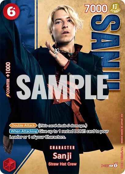 Sanji (P-137) (Premium Card Collection -Live Action Edition Vol.2 Straw Hat Crew-) [One Piece Promotion Cards] Bandai