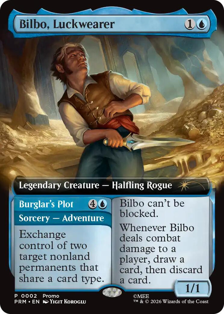 Bilbo, Luckwearer (Extended Art) [Media Promos] Magic: The Gathering