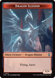 Dragon Illusion // Elemental (0019) Double-Sided Token [Secrets of Strixhaven Commander Tokens] Magic: The Gathering