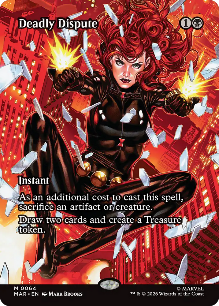 Deadly Dispute (Borderless) [Marvel Universe: Eternal-Legal] Magic: The Gathering