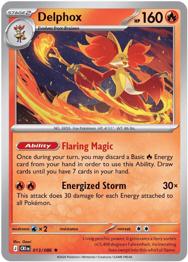Delphox (013/086) (Deck Exclusive) [Mega Evolution: Chaos Rising] Pokémon