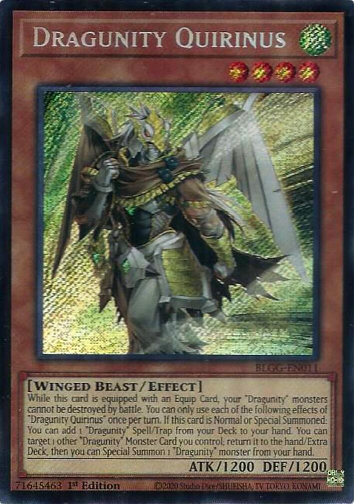 Dragunity Quirinus [BLGG-EN011] Secret Rare Yu-Gi-Oh!
