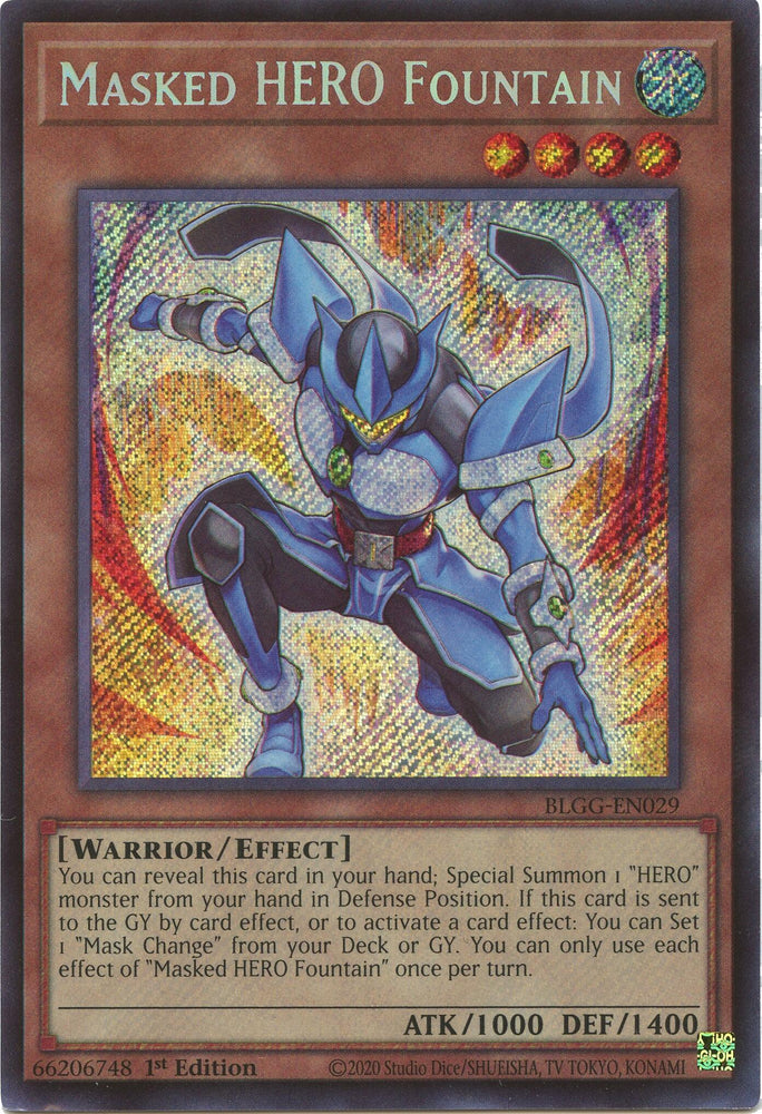 Masked HERO Fountain [BLGG-EN029] Secret Rare Yu-Gi-Oh!