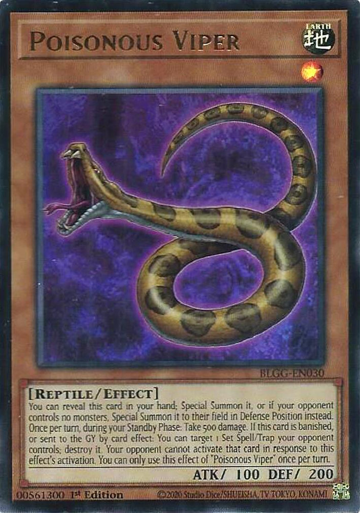 Poisonous Viper [BLGG-EN030] Ultra Rare Yu-Gi-Oh!