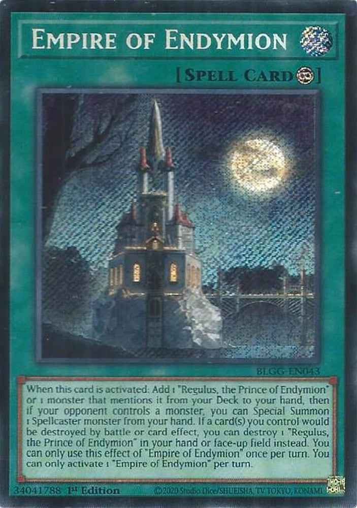 Empire of Endymion [BLGG-EN043] Secret Rare Yu-Gi-Oh!
