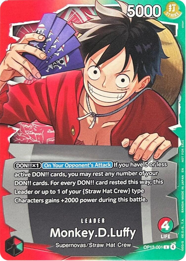 Monkey.D.Luffy (OP13-001) (Ichiban Kuji Exclusive) [One Piece Promotion Cards] Bandai