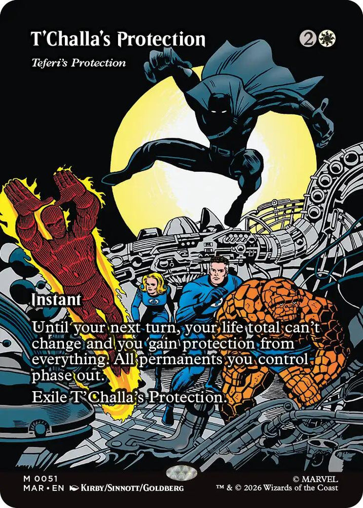 T'Challa's Protection - Teferi's Protection (Borderless) [Marvel Universe: Eternal-Legal] Magic: The Gathering