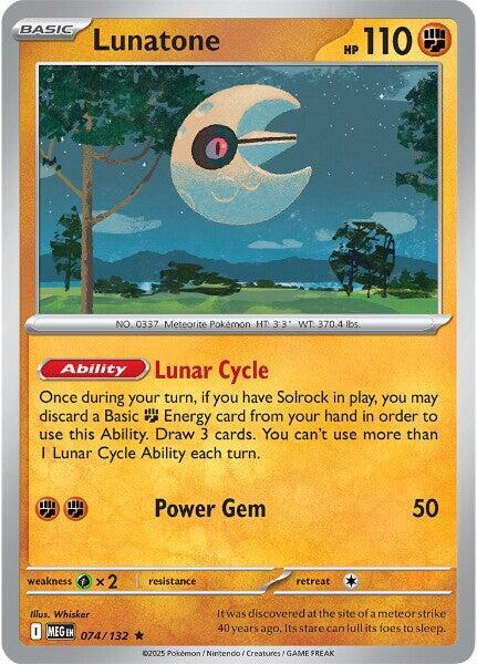 Lunatone (074/132) (Non-Holo) [Mega Evolution: Base Set] Pokémon