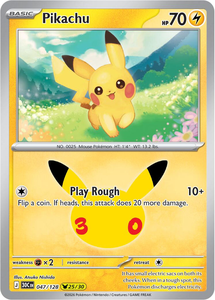 Pikachu (047/128) [Mega Evolution: 30th Celebration] Pokémon