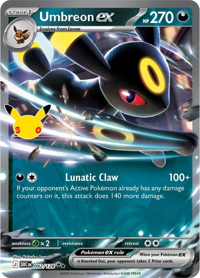 Umbreon ex (092/128) [Mega Evolution: 30th Celebration] Pokémon