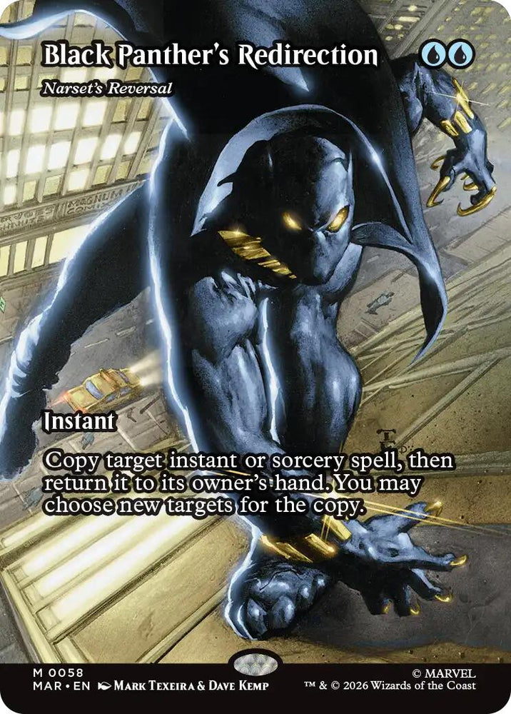 Black Panther's Redirection - Narset's Reversal (Borderless) [Marvel Universe: Eternal-Legal] Magic: The Gathering