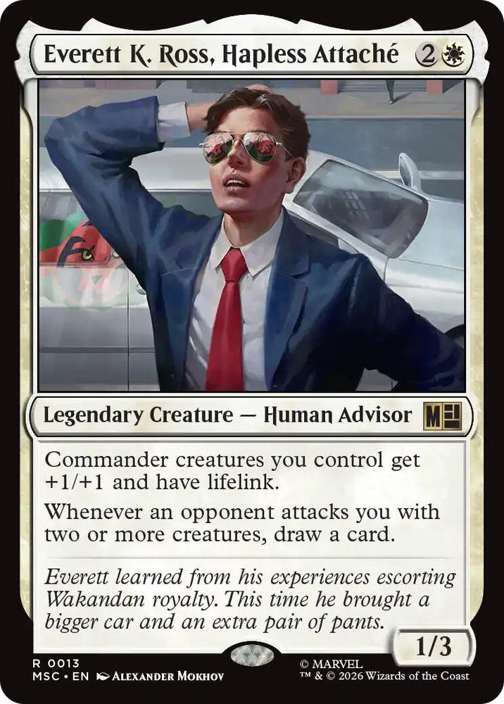 Everett K. Ross, Hapless Attache (Surge Foil) [Marvel Super Heroes Commander] Magic: The Gathering