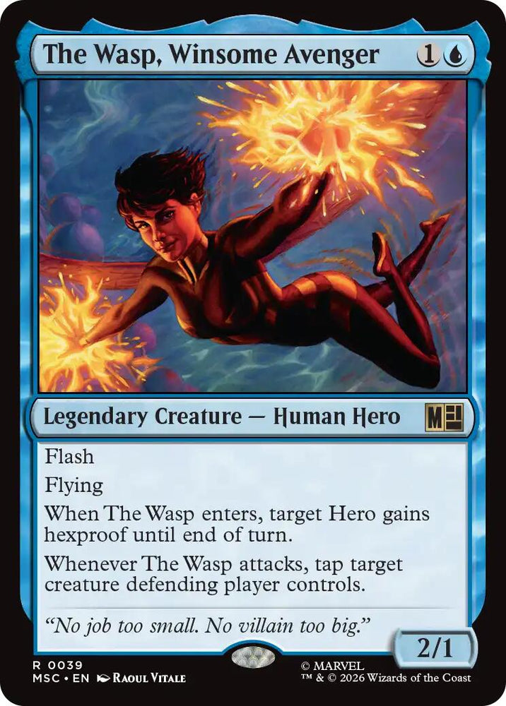 The Wasp, Winsome Avenger (Surge Foil) [Marvel Super Heroes Commander] Magic: The Gathering