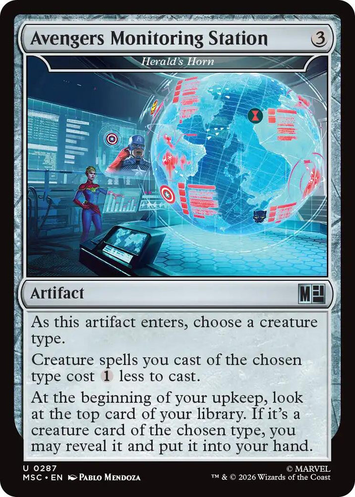 Avengers Monitoring Station - Herald's Horn (Surge Foil) [Marvel Super Heroes Commander] Magic: The Gathering