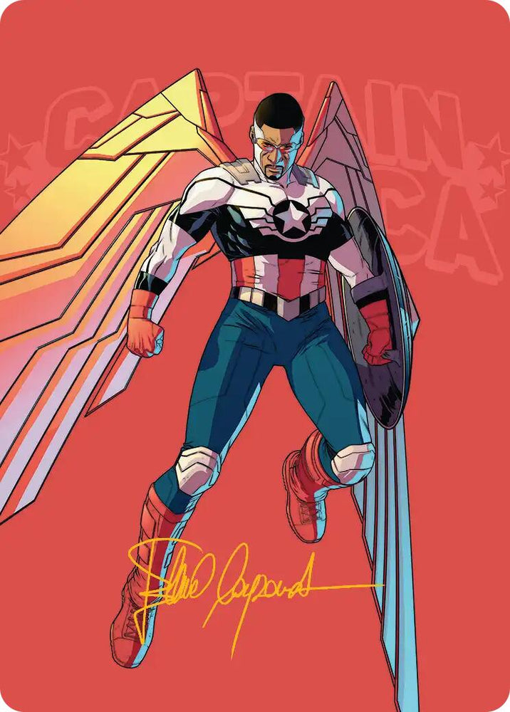 Captain America, Wings of Freedom Art Card (22/45) (Gold-Stamped Signature) [Marvel Super Heroes Art Series] Magic: The Gathering