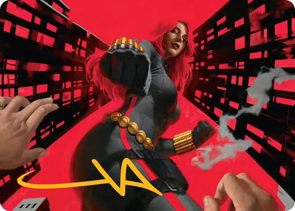 Black Widow, Deadly Hunter Art Card (Gold-Stamped Signature) [Marvel Super Heroes Art Series] Magic: The Gathering