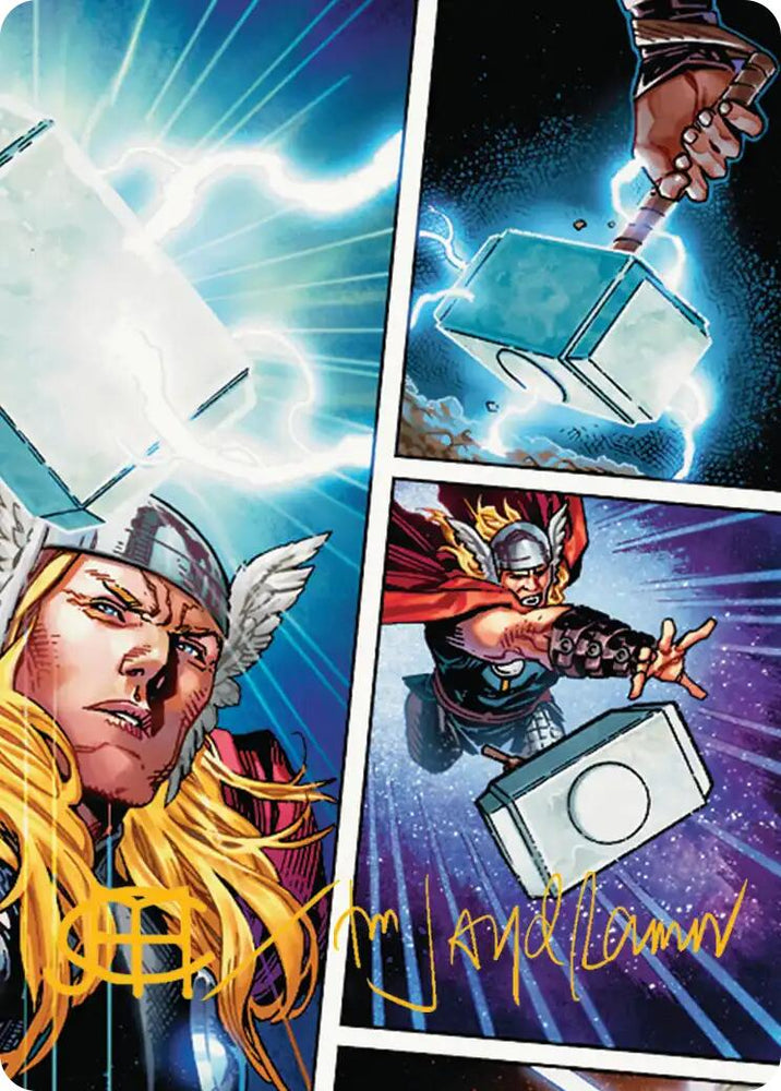 Mjolnir, Hammer of Thor Art Card (Gold-Stamped Signature) [Marvel Super Heroes Art Series] Magic: The Gathering