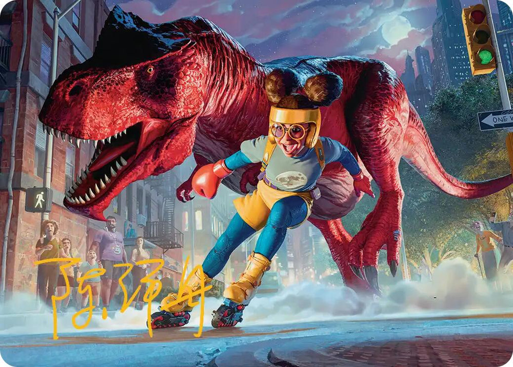 Moon Girl and Devil Dinosaur Art Card (Gold-Stamped Signature) [Marvel Super Heroes Art Series] Magic: The Gathering
