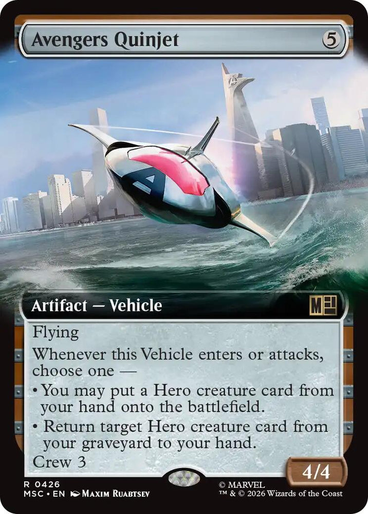 Avengers Quinjet (Extended Art) [Marvel Super Heroes Commander] Magic: The Gathering