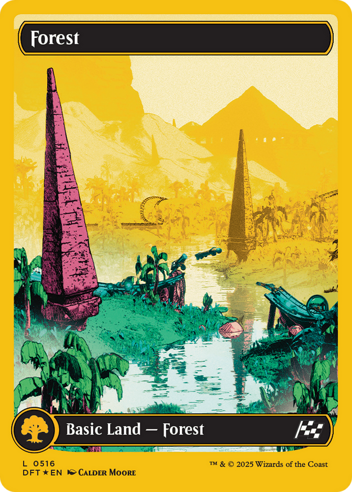 Forest (0516) (First-Place Foil) [Aetherdrift] Magic: The Gathering