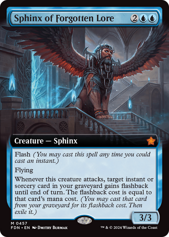 Sphinx of Forgotten Lore (Extended Art) [Foundations] Magic: The Gathering