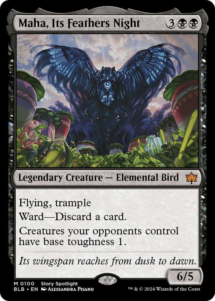 Maha, Its Feathers Night (Borderless) [Bloomburrow] Magic: The Gathering