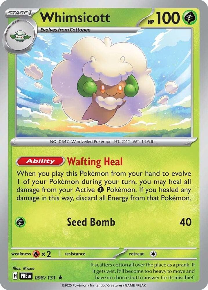 Whimsicott (008/131) [Scarlet & Violet: Prismatic Evolutions] Pokémon