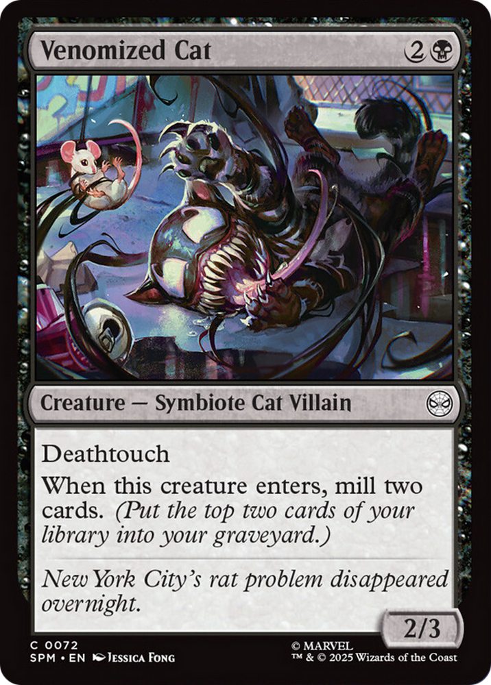Venomized Cat [Marvel's Spider-Man] Magic: The Gathering