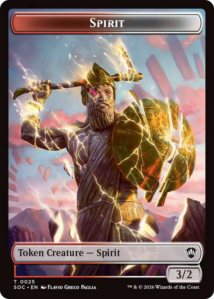 Spirit (0025) // Copy Double-Sided Token [Secrets of Strixhaven Commander Tokens] Magic: The Gathering