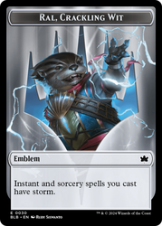 Emblem - Ral, Crackling Wit // Bushy Bodyguard Double-Sided Token [Bloomburrow Tokens] Magic: The Gathering