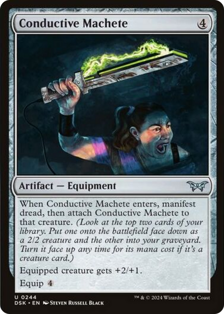 Conductive Machete [Duskmourn: House of Horror] Magic: The Gathering