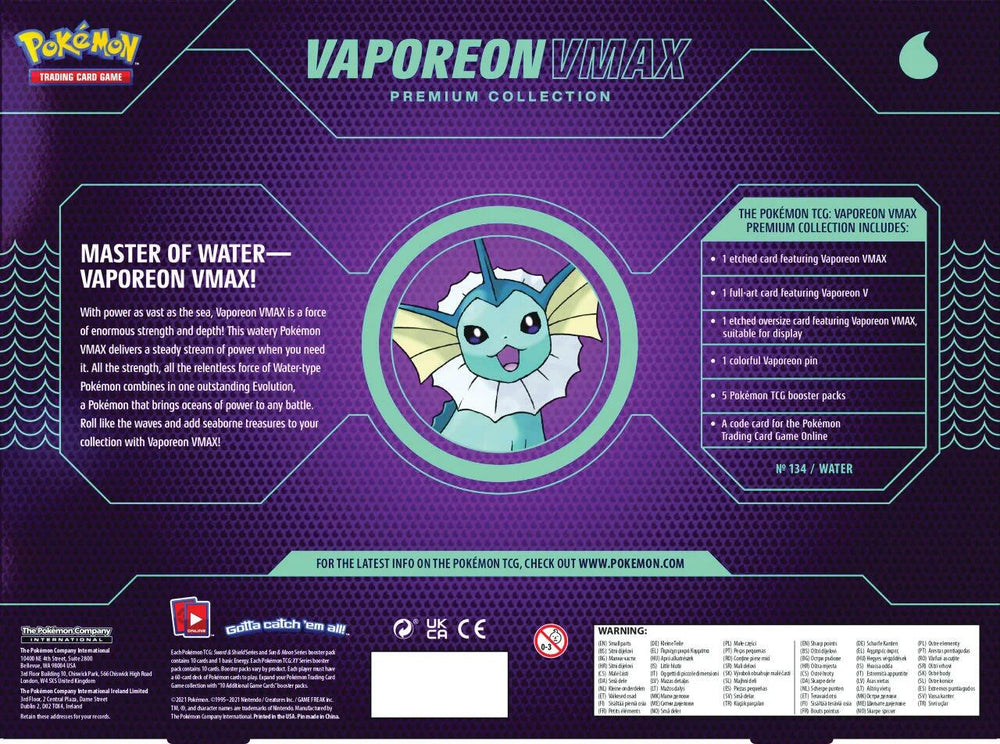 Vaporeon VMAX Premium Collection (EU Exclusive) Pokémon